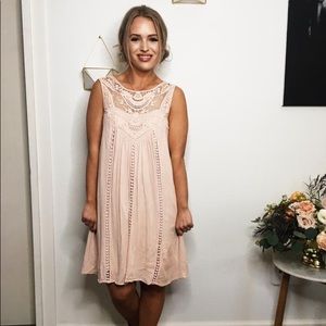 Pink crochet dress